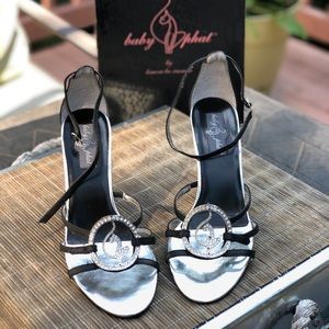 Baby Phat Black Rhinestone Cat Wedge😺